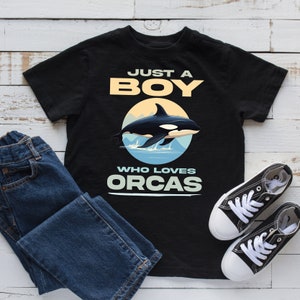 Boy Who Loves Orcas Kids Tee, Toddler Shirt, Kids Hoodie, Orca Lover, Ocean Design, Youth Apparel