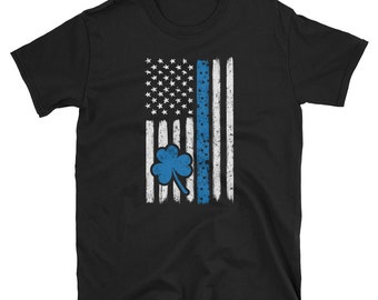 Police Thin Blue Line St Patricks Day T-Shirt Irish Gift