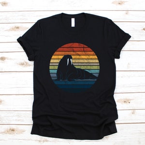 Retro Walrus camiseta, morsas camisa, morsa manga larga, sudadera, camisetas para niños, sudadera, camiseta sin mangas, camiseta sin mangas