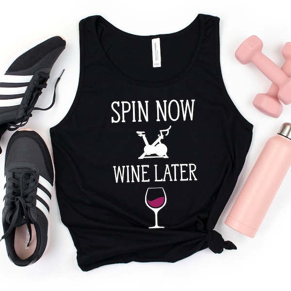 Spin Now Wine Later Tank Top, Spin Class Tank Top, Funny Indoor Cycling Womens Tank Top, Spinning Hoodie, Sweatshirt