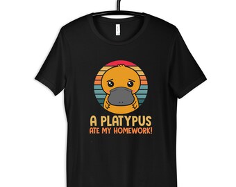 Platypus Ate My Homework Shirt, Funny Platypus T-Shirt, Womens Tee, Hoodie, Sweatshirt, Tank Top, Kids Hoodie, Toddler Baby Clothing