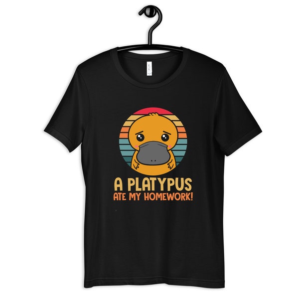 Platypus Ate My Homework Shirt, Funny Platypus T-Shirt, Womens Tee, Hoodie, Sweatshirt, Tank Top, Kids Hoodie, Toddler Baby Clothing