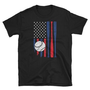 Baseball Bat American Flag T-Shirt USA Patriotic Gift