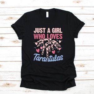 Cute Girl Who Loves Tarantulas T-Shirt, Girl Tarantula Spider Tee, Tank Top, Hoodie, Sweatshirt, Long Sleeve, Kids Tee Apparel Gift
