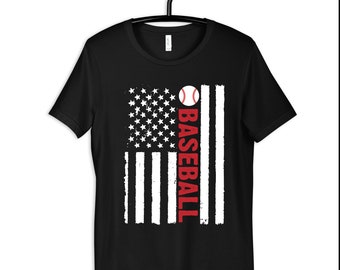 Baseball USA Flag Shirt, American Flag Baseball T-Shirt, Hoodie, Sweatshirt, Long Sleeve, Tank Top