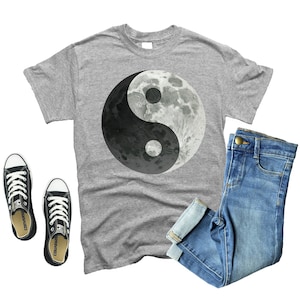 Camiseta Moon Yin Yang, camiseta Space Galaxy, regata, moletom com capuz, moletom, manga comprida, camiseta infantil presente