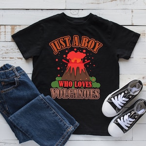 Boy Who Loves Volcanoes T-Shirt, Volcano Kids Hoodie, Tank Top, Hoodie, Sweatshirt, Long Sleeve, Kids Tee Apparel Gift