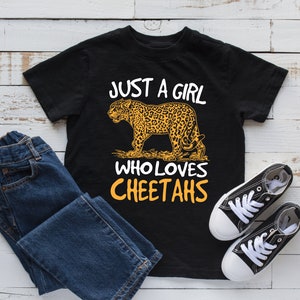 Mädchen, das Geparden T-Shirt liebt, Süße Geparden Kinder T-Shirt, Zoo Tank Top, Hoodie, Sweatshirt, Langarm, Kinder T-Shirt Geschenk