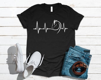 Cute Horse Heartbeat Horseback Riding Equestrian, T-Shirt, Tank Top, Hoodie, Sweatshirt, Long Sleeve, Child  Hoodie, Apparel Gift