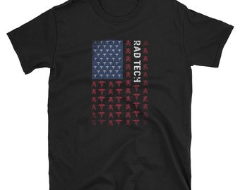 Radiology American Flag X-Ray Radiologist Rad Tech Gift Short-Sleeve  T-Shirt