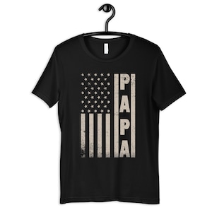 Patriotic Papa T-Shirt, American Flag Hoodie, USA Dad Long Sleeve, Grandpa Tee, Stars Stripes Tank, Father&#39;s Day Sweatshirt