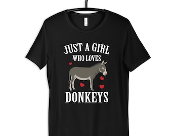 Girl Who Loves Donkeys Shirt, Donkey Girl T-Shirt, Kids Tee, Hoodie, Sweatshirt, Long Sleeve, Women's Tee