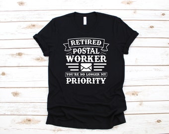 T-Shirt del impiegato postale in pensione, Divertente pensionamento dell'ufficio postale, corriere postale, canottiera, felpa con cappuccio, felpa, manica lunga, regalo di abbigliamento per bambini