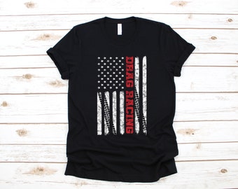 Drag Racing Shirt, Drag Racer American Flag T-Shirt, Patriotic Drag Race USA Flag, Hoodie, Tank Top, Long Sleeve