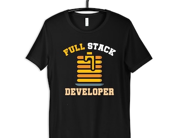 Full Stack Developer Pancakes Shirt, Lustige Programmierer, ComputerProgrammierung, Geschenke für Programmierer, T-Shirt, Hoodie, Sweatshirt, Langarm