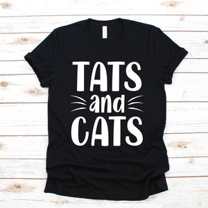 Tats and Cats Shirt, Cats Tattoos Day T-Shirt, Women&#39;s Shirt, Cute Cat Tattoo Long Sleeve, Sweatshirt, Inked Hoodie, Tank Top