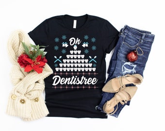 Dentist Christmas Tree Funny Dental Hygienist Tooth Xmas T-Shirt, Tank Top, Hoodie, Sweatshirt, Long Sleeve, Child Kids Hoodie, Apparel Gift