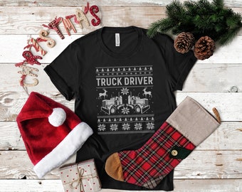 Ugly Truck Driver Christmas T-Shirt Funny Trucker, Tank Top, Hoodie, Sweatshirt, Long Sleeve, Hoodie, Apparel Gift