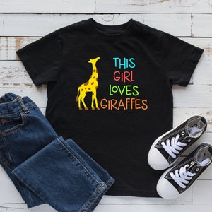 This Girl Loves Giraffes, Giraffe Kids Tee, Cute Zoo T-Shirt, Tank Top, Hoodie, Sweatshirt, Long Sleeve, Kids Tee Apparel Gift