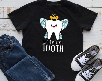I Lost My First Tooth T-Shirt, Kids Tee, Toddler Shirt, Tooth Fairy Design, Milestone Top, First Tooth Celebration