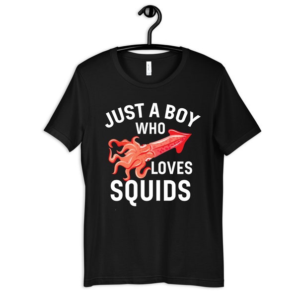 Boy Who Loves Squids T-Shirt, Boy Squid Kids Shirt, Squid Toddler Tee, Hoodie