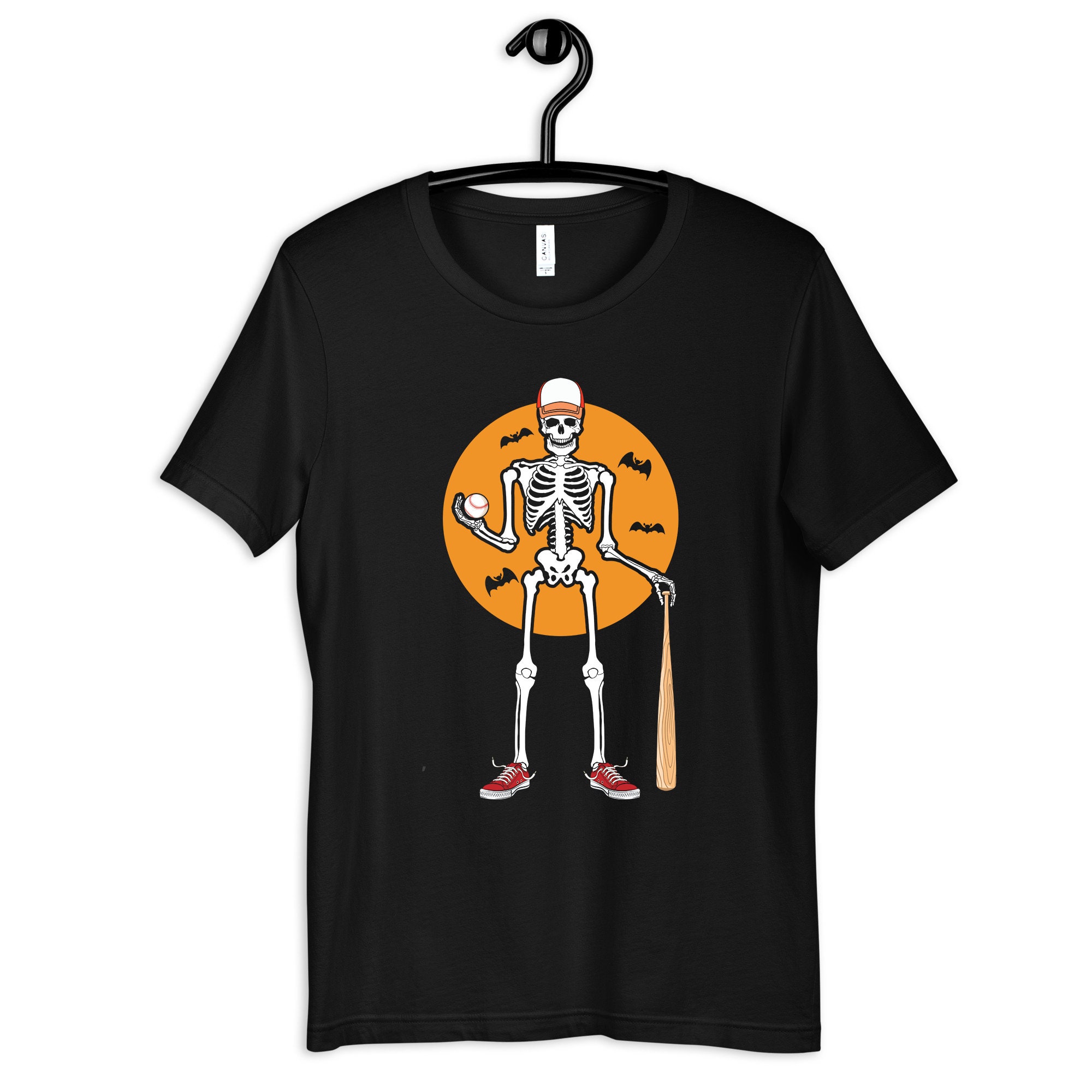 Baseball Skeleton Halloween Shirt, Baseball Player Tee, Kids