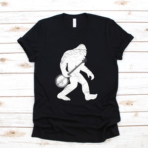 Bigfoot Banjo Shirt, grappig Sasquatch Bluegrass T-shirt, lange mouw, sweatshirt, hoodie, tanktop