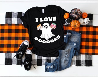 Ghost Books Librarian Halloween Library Costume Funny T-Shirt Kid Child Infant Baby Bodysuit One Piece
