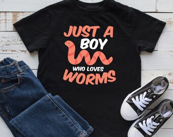 Boy Who Loves Worms Kids T-Shirt, Toddler Shirt, Kids Hoodie, Worm Lover, Nature Enthusiast