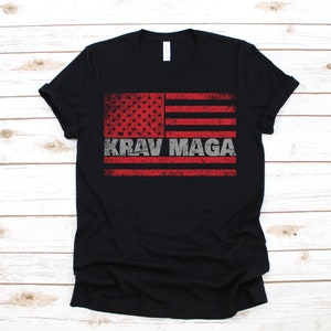 Krav Maga American Flag T-Shirt | MMA USA Long Sleeve | Sweatshirt |  Hoodie | Tank Top