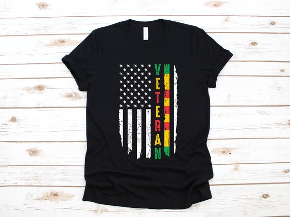 Vietnam Veteran Distressed American Flag T-Shirt Yellow Vietnam Veteran Distressed American Flag T-Shirt Yellow