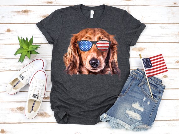 Dachshund T-Shirt - Cute American Flag 4th Of July Dachshund T-Shirt - Cute American Flag 4th Of July