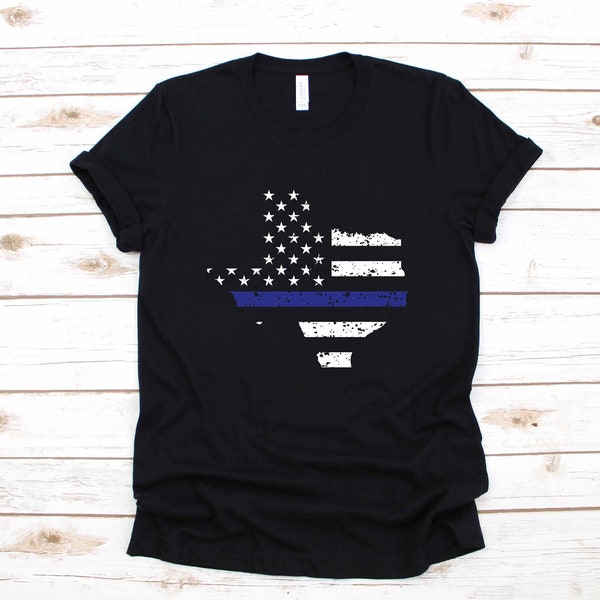 Texas Police Shirt Gift Officer Texan Law Enforcement American Flag USA | Long Sleeve |  Hoodie | Sweatshirt | Tank Top