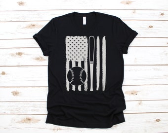 Baseball American Flag T-Shirt, USA July 4th Tank Top,  Hoodie, Sweatshirt, Long Sleeve, Womens Apparel Gift