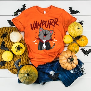 Vampurr Funny Cat Vampire Halloween Shirt, Kitten Pun Costume T-Shirt Kid Child Infant Baby Bodysuit One Piece