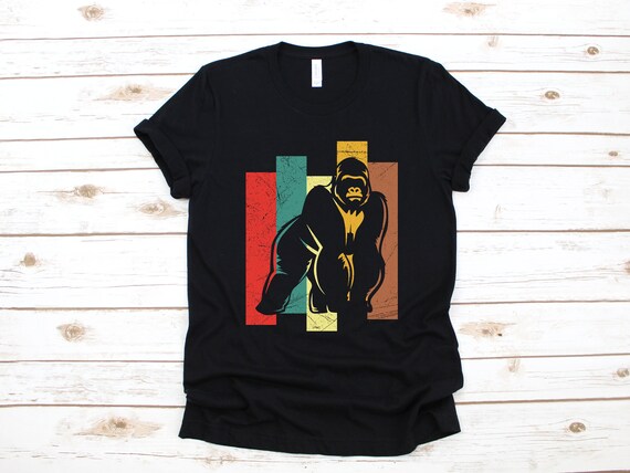 Gorilla Shirt, Retro Gorilla T-Shirt, Gorillas Tank Top, Zoo Hoodie, Sweatshirt, Long Sleeve, Gorilla Kids Tee