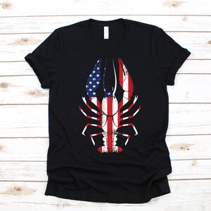 Lobster American Flag T-Shirt, Funny Lobster USA, Tank Top, Hoodie, Sweatshirt, Long Sleeve, Kids Tee Apparel Gift