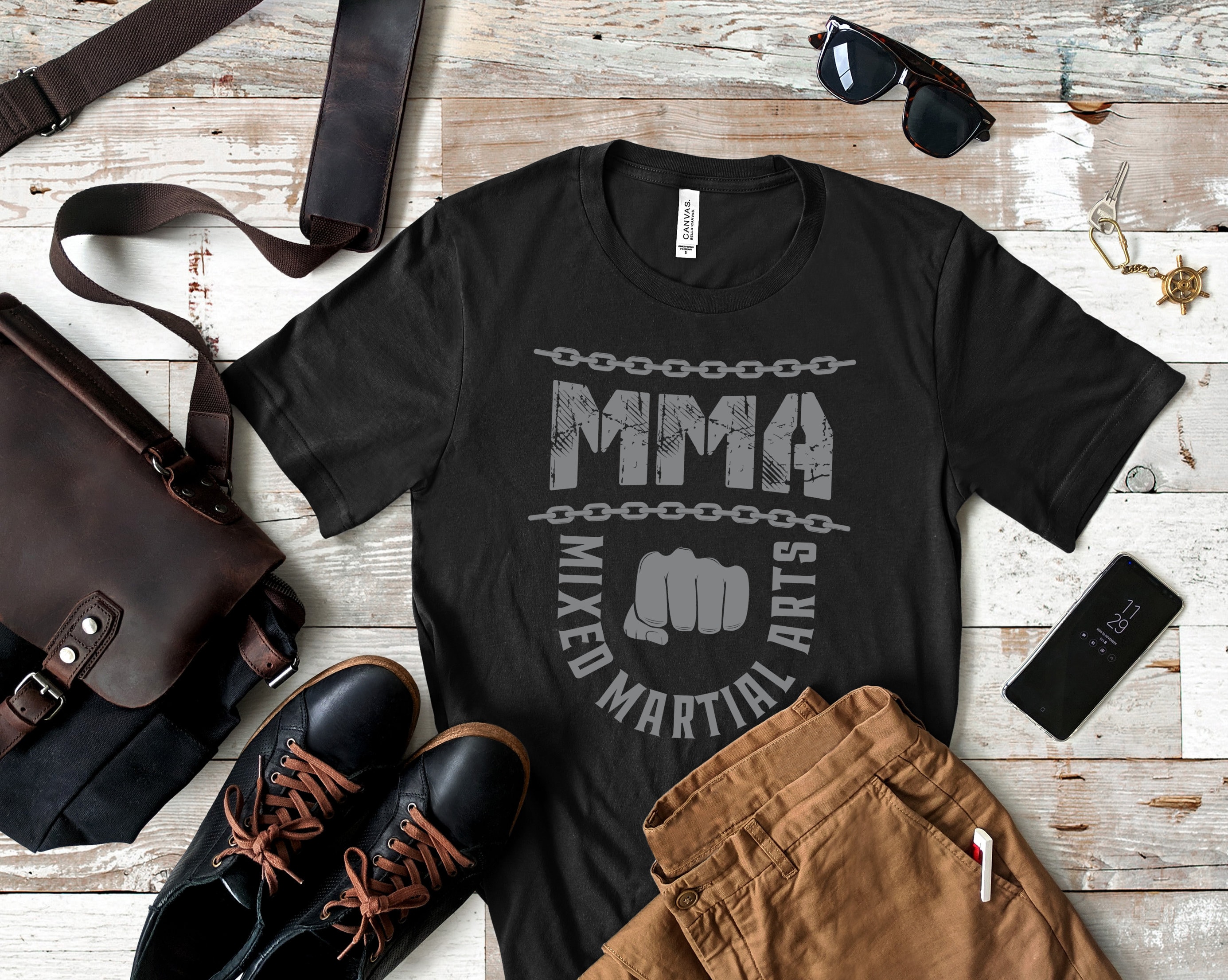 Mma Lucha Mezcla Artes Marciales UFC Algodón Hombre Camiseta Top