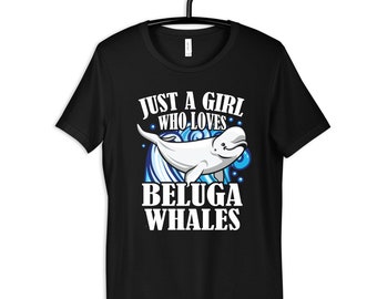 Meisje die houdt van Beluga Walvissen Shirt, Beluga Whale Girl T-Shirt, Kids Tee, Aquarium, Hoodie