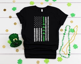 Irish American Flag Shamrock Shirt | Ireland USA St. Patricks Day Outfit | T-Shirt | Hoodie | Sweatshirt | Long Sleeve | Kids Children Gift
