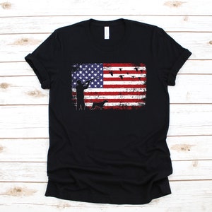 Duck Hunting T-Shirt, USA American Flag Duck Hunter Shirt, Tank Top, Hoodie, Sweatshirt, Long Sleeve, Hoodie, Apparel Gift