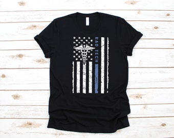 Rad Tech American Flag Camisa, EE.UU. Radiología, X-Ray camiseta radióloga, camiseta sin mangas, sudadera, sudadera, manga larga, regalo de ropa