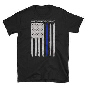 Police Officer T Shirt Law Enforcement American Flag Gift Patriotic Thin Blue Line Shirt
