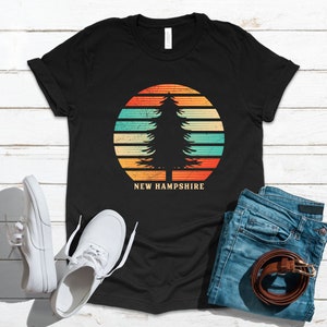 New Hampshire Retro Forest Tree | T-Shirt | Tank Top | Hoodie | Sweatshirt | Long Sleeve |   Apparel Gift