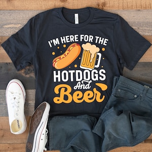 Hotdogs and Beer T-Shirt, Funny Beer Hotdog Baseball Tee, Tank Top, Hoodie, Sweatshirt, Long Sleeve