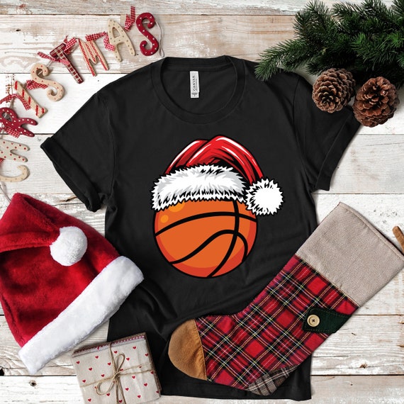 T shirt da basket con Babbo Natale felpe con cappuccio da basket natalizie magliette da uomo unisex maniche lunghe canottiere felpe abbigliamento per bambini Etsy Italia