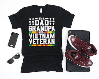 Dad Grandpa Vietnam Veteran American Flag USA Patriotic, T-Shirt, Tank Top, Hoodie, Sweatshirt, Long Sleeve, Hoodie, Apparel Gift