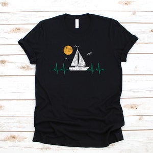Sail Heartbeat T-Shirt, Sailing Tank Top, Sailor Tee, Hoodie, Sweatshirt, Long Sleeve, Sailboat Kids Tee Apparel Gift