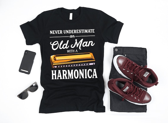 Cute Never Underestimate A Man With A Harmonica Shirt Gift Cute Never Underestimate A Man With A Harmonica Shirt Gift