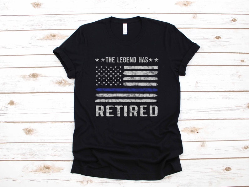 Retired Police Officer Legend Retirement Party Gift T-Shirt Long Sleeve Sweatshirt Hoodie Tank Top image 1